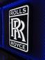 Preview: Rolls Royce schwarzes Logo Led Leuchtschild rechteckig hochkant